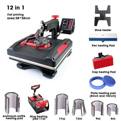 Machine de presse combinée à la chaleur 12 pouces 1 15 * 15 pouces 38 * 38 CM
